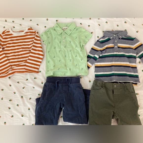Lot (bundle) De Vêtements Neufs Janie & Jack Pour Fille Taille 6 - Robe Salopette Unie à Nœud, Manches Courtes